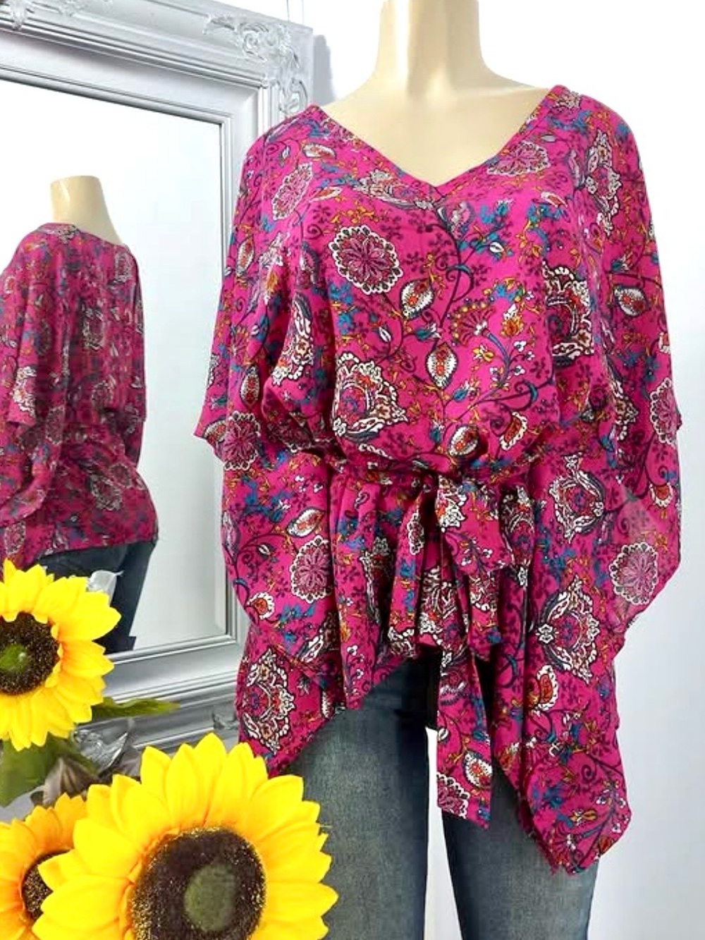 Bright Pink Patterned Top